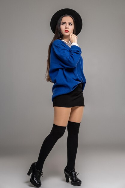 Beautiful Teen Blue Stockings